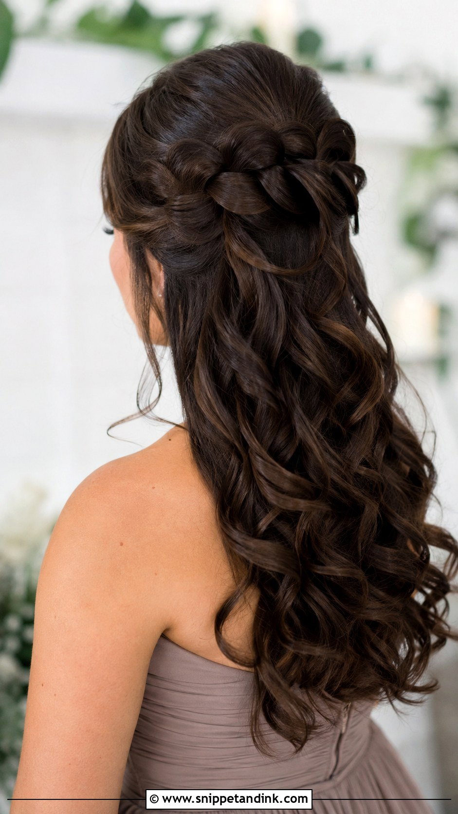 Half Up Half Down Bridesmaid Hair With A Pull Through Braid - Snippet and Ink - 35 Half Up Half Down Bridesmaid Hair Ideas
