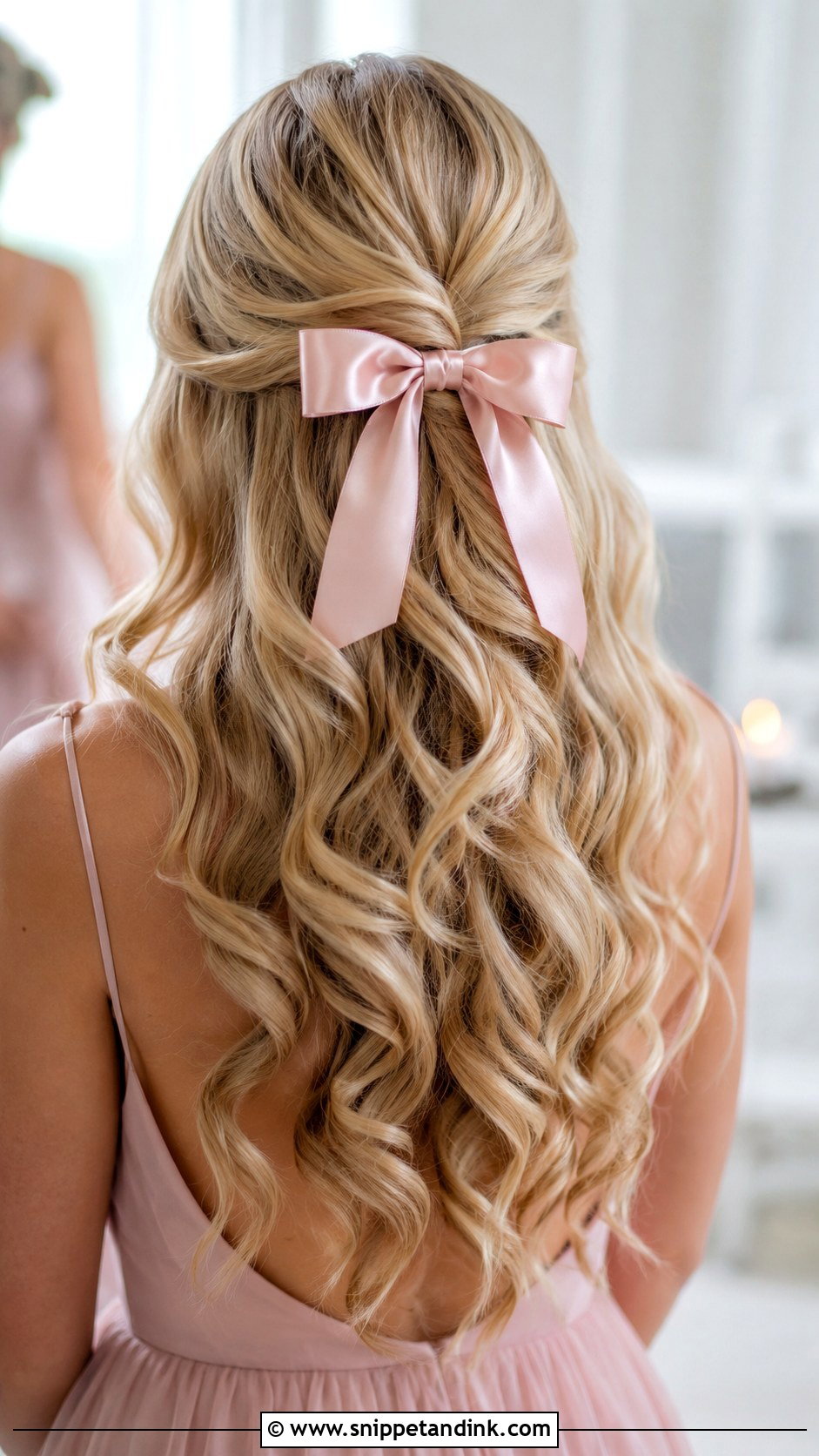 Half Up Half Down Bridesmaid Hair With Bow - Snippet and Ink - 20 Half Up Half Down Bridesmaid Hair Long Ideas