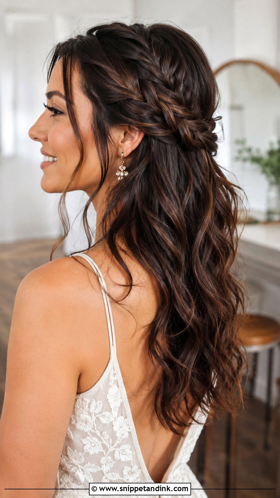 Half Up Half Down Bridesmaid Hair With Braid - Snippet and Ink - 20 Wedding Hairstyles for Bridesmaids Down