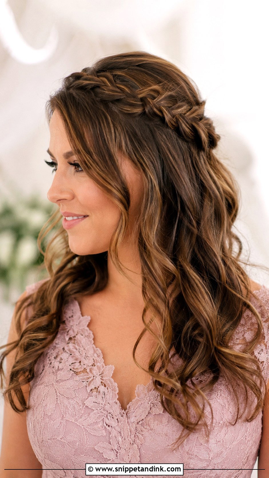 Half Up Half Down Bridesmaid Hair With Braid - Snippet and Ink - 25 Half Up Half Down Wedding Hair Bridesmaid Ideas
