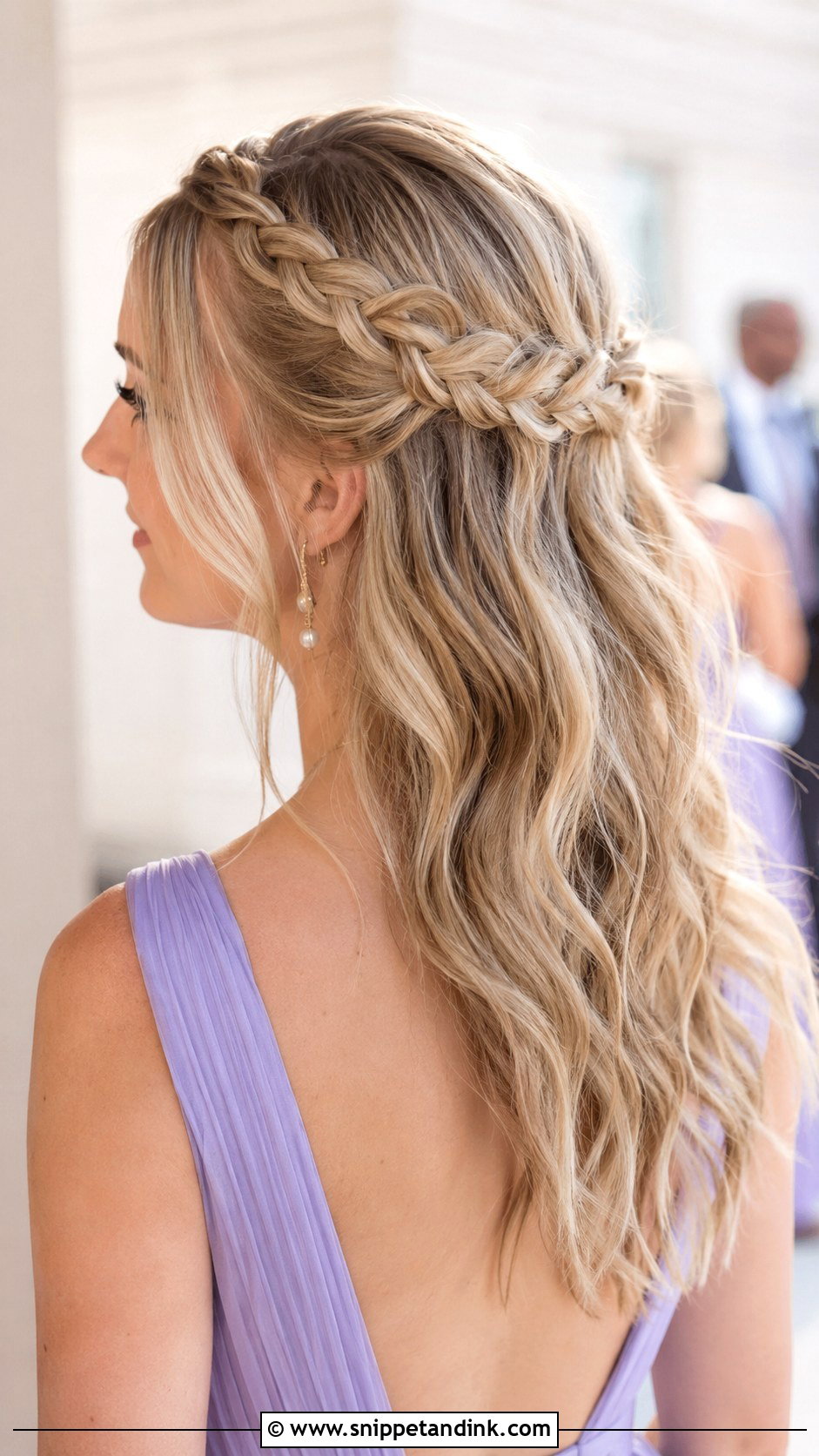 Half Up Half Down Bridesmaid Hair With Braid - Snippet and Ink - 20 Bridesmaid Hair Half Up Half Down Medium Length Ideas