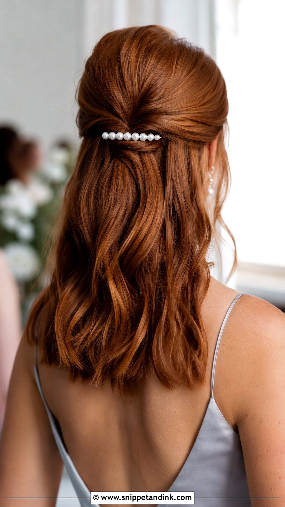 Half Up Half Down Bridesmaid Hair With Clip - Snippet and Ink - 20 Bridesmaid Hair Half Up Half Down Medium Length Ideas