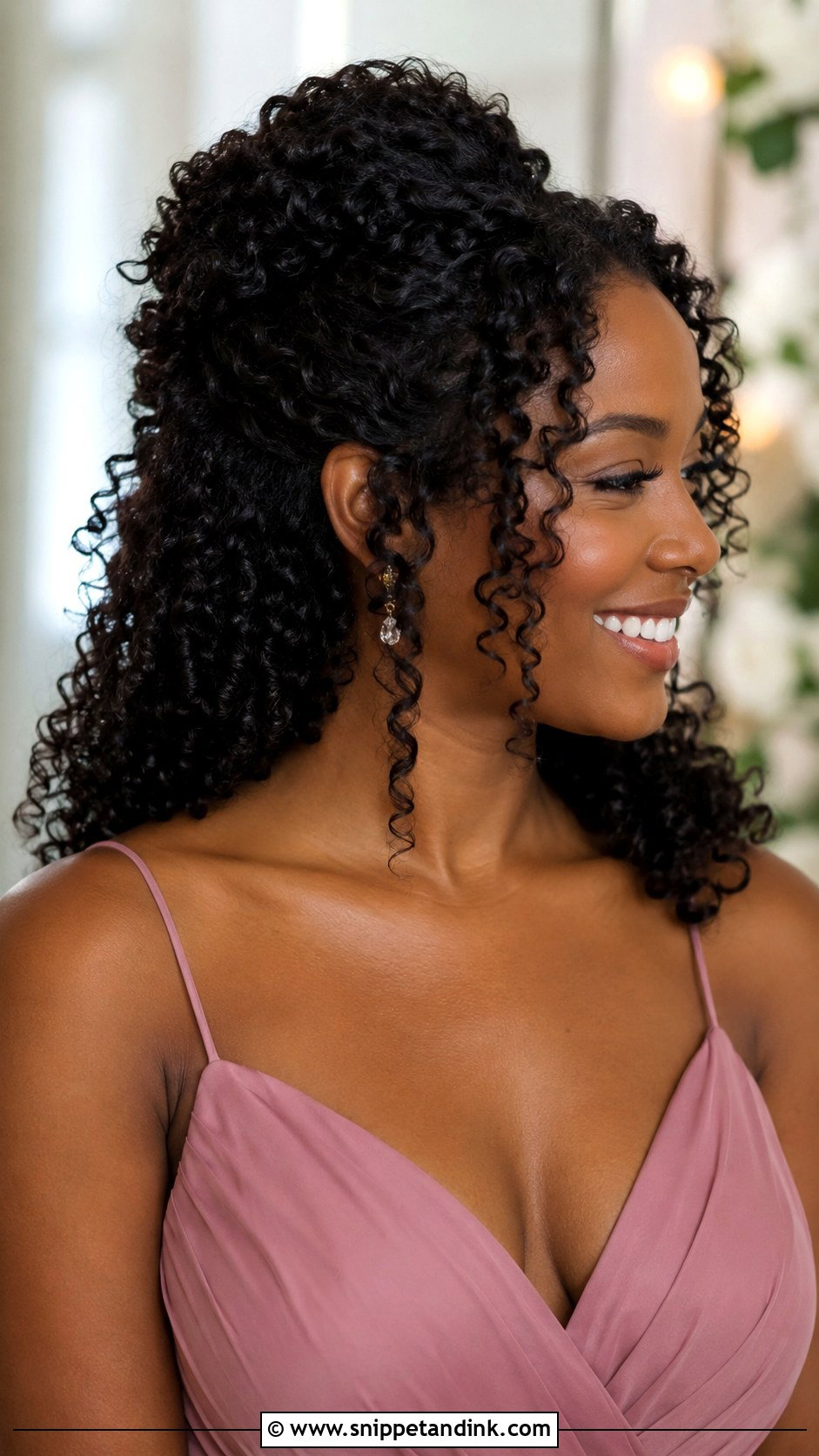 Half Up Half Down Bridesmaid Hair With Curls - Snippet and Ink - 20 Half Up Half Down Hairstyles Bridesmaid