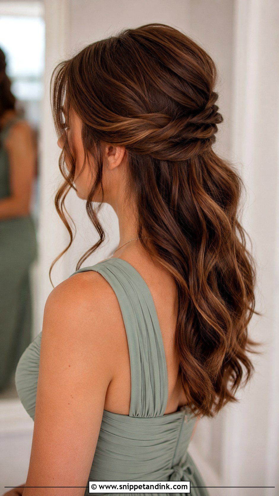 Half Up Half Down Bridesmaid Hair With Face Framing Pieces - Snippet and Ink - 35 Half Up Half Down Bridesmaid Hair Ideas
