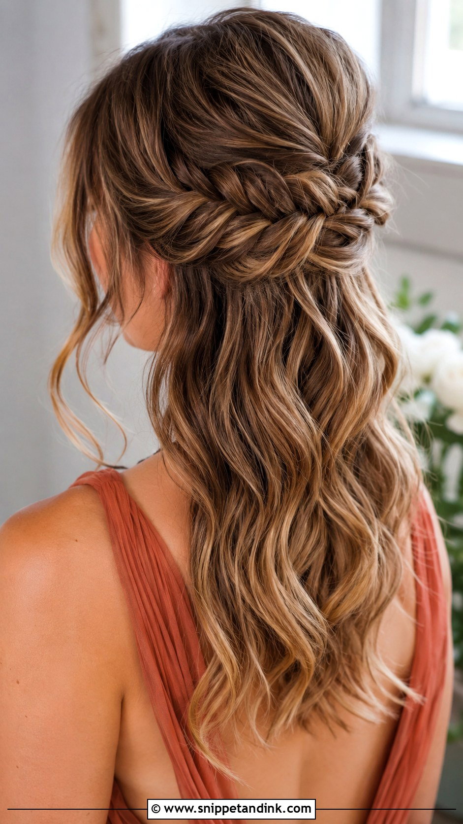 Half Up Half Down Bridesmaid Hair With Fishtail Braid - Snippet and Ink - 25 Half Up Half Down Bridesmaid Hair Medium Ideas