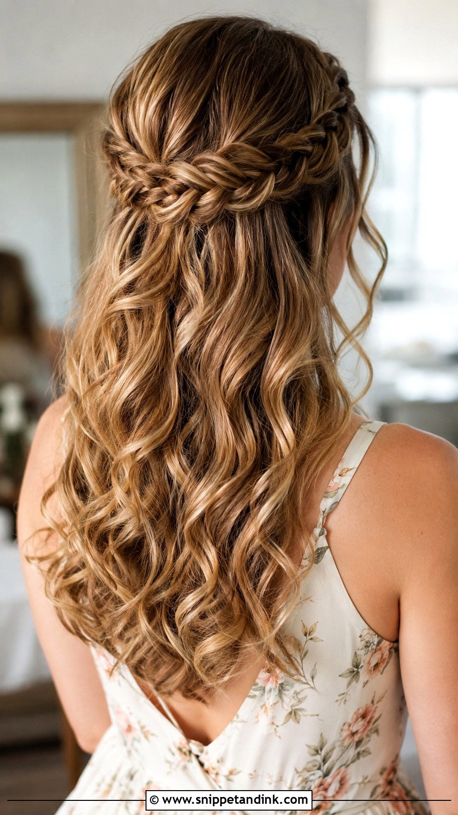 Half Up Half Down Bridesmaid Hair With Fishtail Braid - Snippet and Ink - 25 Half Up Half Down Wedding Hair Bridesmaid Ideas