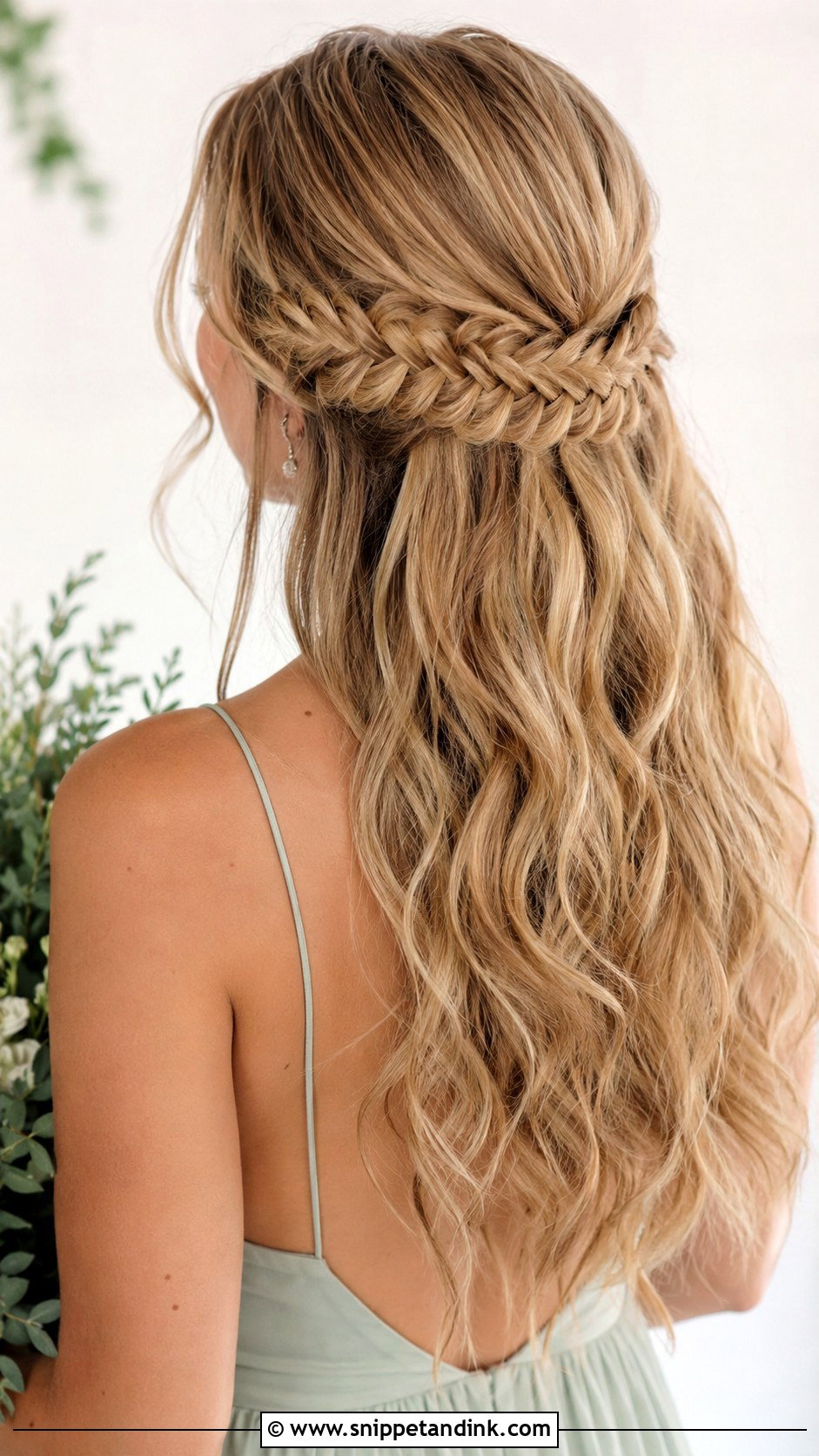 Half Up Half Down Bridesmaid Hair With Fishtail Braid - Snippet and Ink - 30 Bridesmaids Half Up Half Down Hairstyles