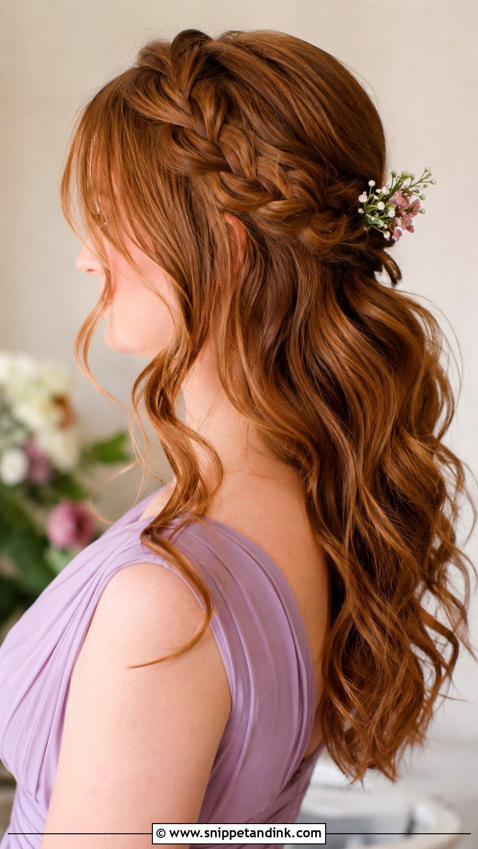Half Up Half Down Bridesmaid Hair With Fishtail Braid - Snippet and Ink - 35 Half Up Half Down Bridesmaid Hair Ideas