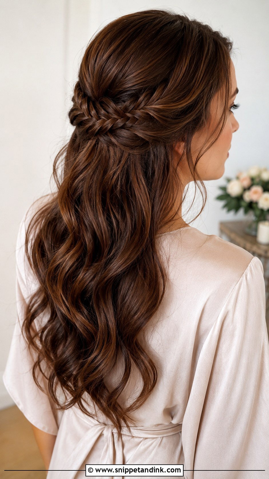 Half Up Half Down Bridesmaid Hair With Fishtail Braid - Snippet and Ink - 20 Bridesmaid Hair Inspo Half Up Half Down Ideas