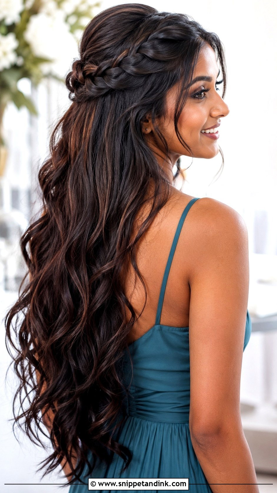 Half Up Half Down Bridesmaid Hair With Long Hair - Snippet and Ink - 25 Half Up Half Down Wedding Hair Bridesmaid Ideas
