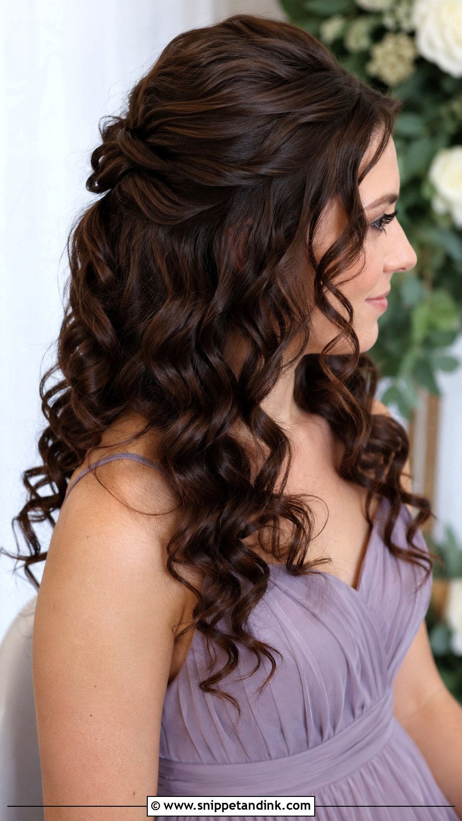 Half Up Half Down Bridesmaid Hair With Long Ringlets - Snippet and Ink - 20 Half Up Half Down Bridesmaid Hair Long Ideas