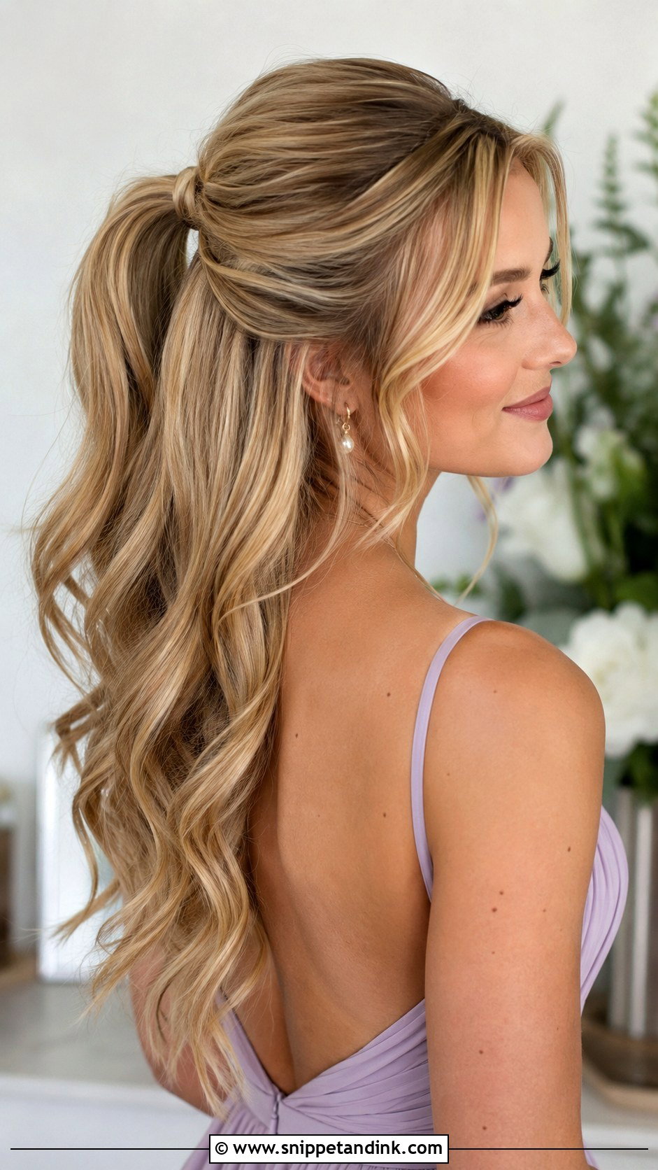 Half Up Half Down Bridesmaid Hair With Ponytail - Snippet and Ink - 20 Bridesmaid Hair Inspo Half Up Half Down Ideas