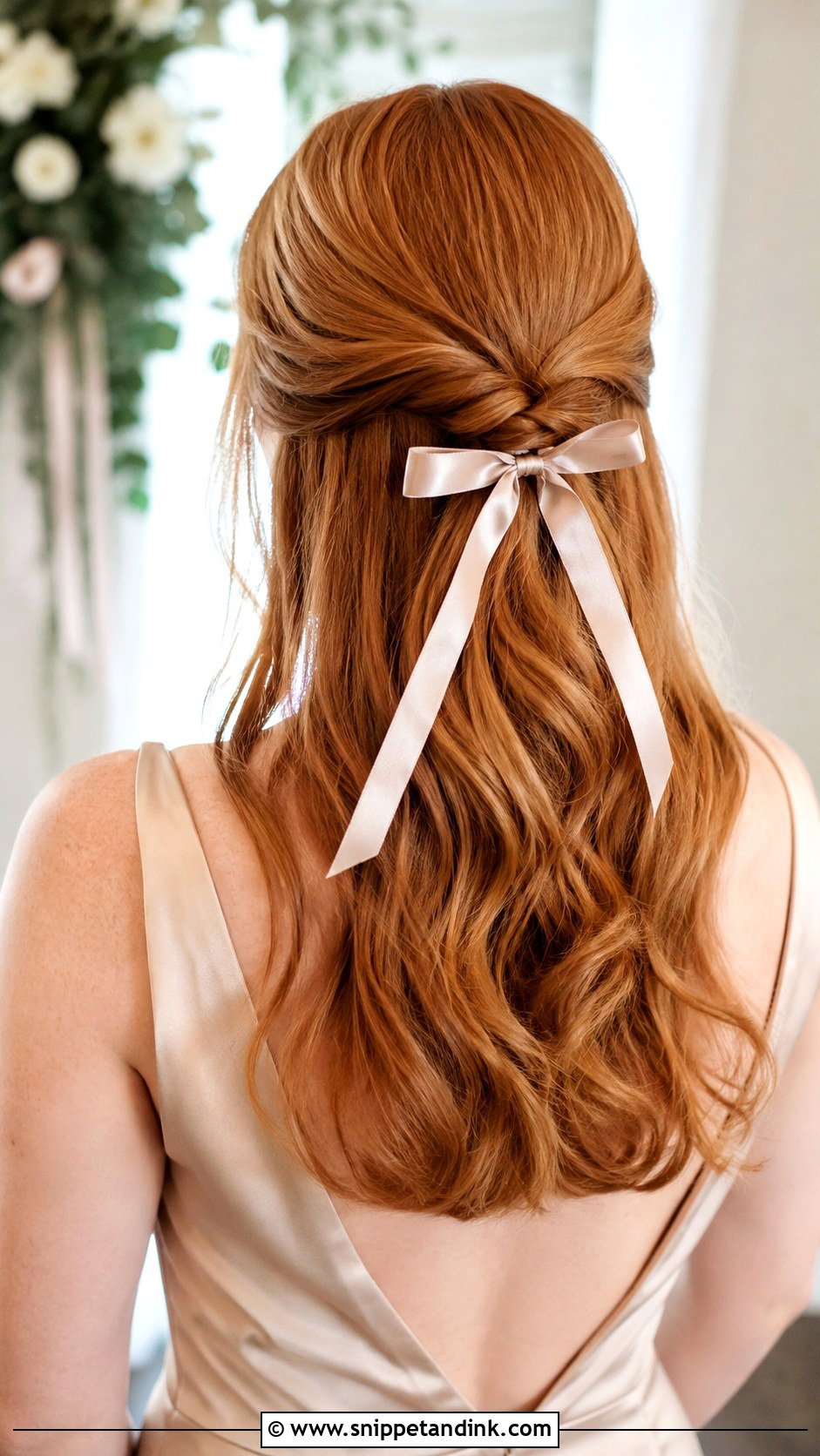 Half Up Half Down Bridesmaid Hair With Ribbon - Snippet and Ink - 25 Half Up Half Down Bridesmaid Hair Medium Ideas