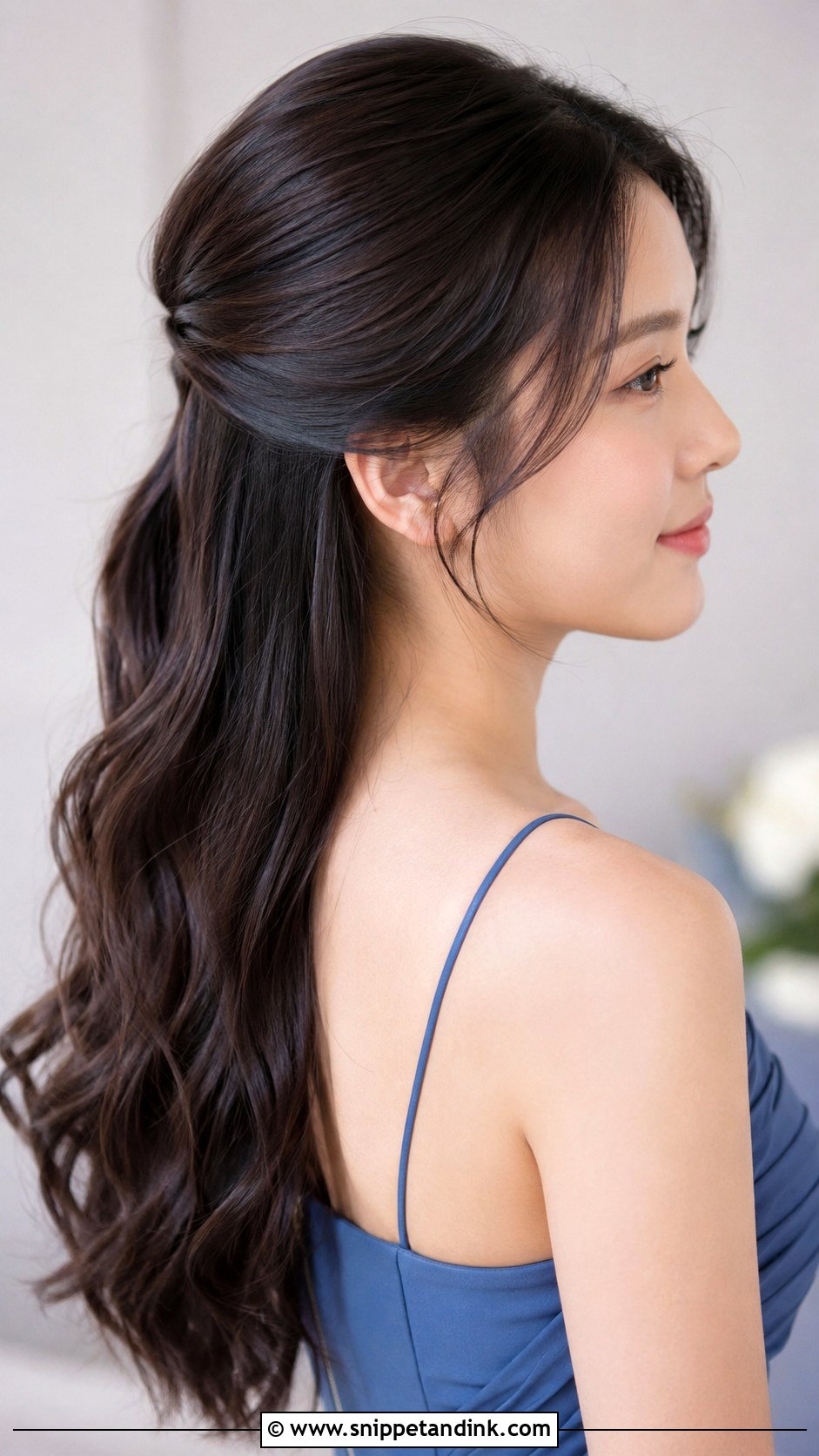 Half Up Half Down Bridesmaid Hair With Sleek Finish - Snippet and Ink - 20 Half Up Half Down Bridesmaid Hair Long Ideas