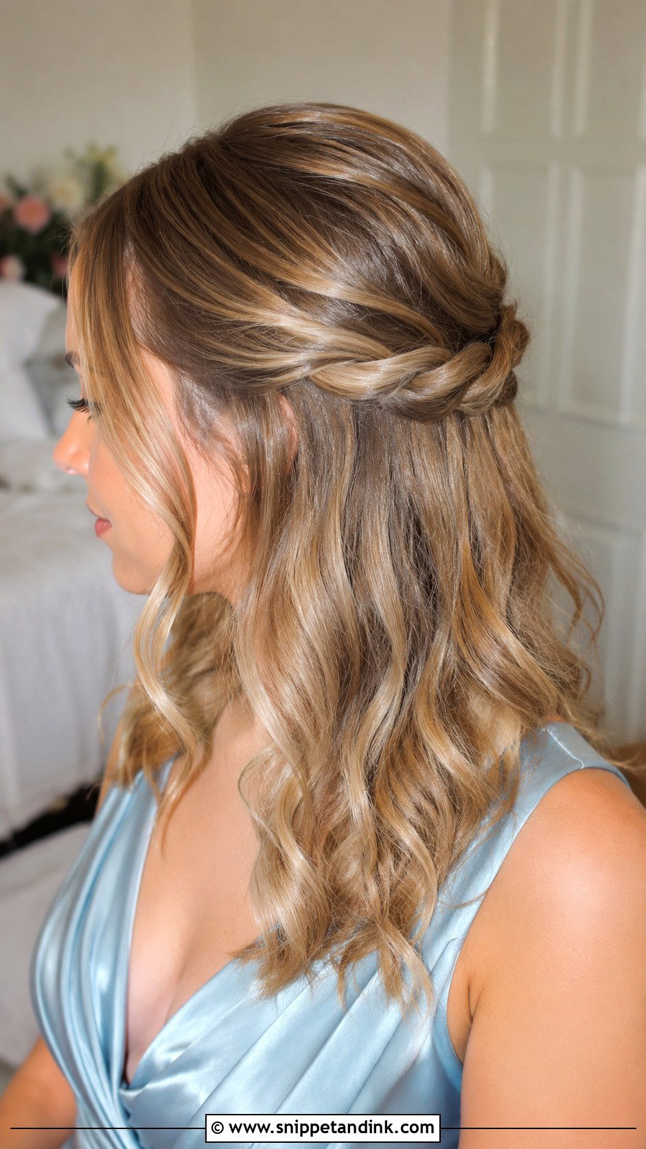 Half Up Half Down Bridesmaid Hair With Twist - Snippet and Ink - 25 Half Up Half Down Bridesmaid Hair Medium Ideas