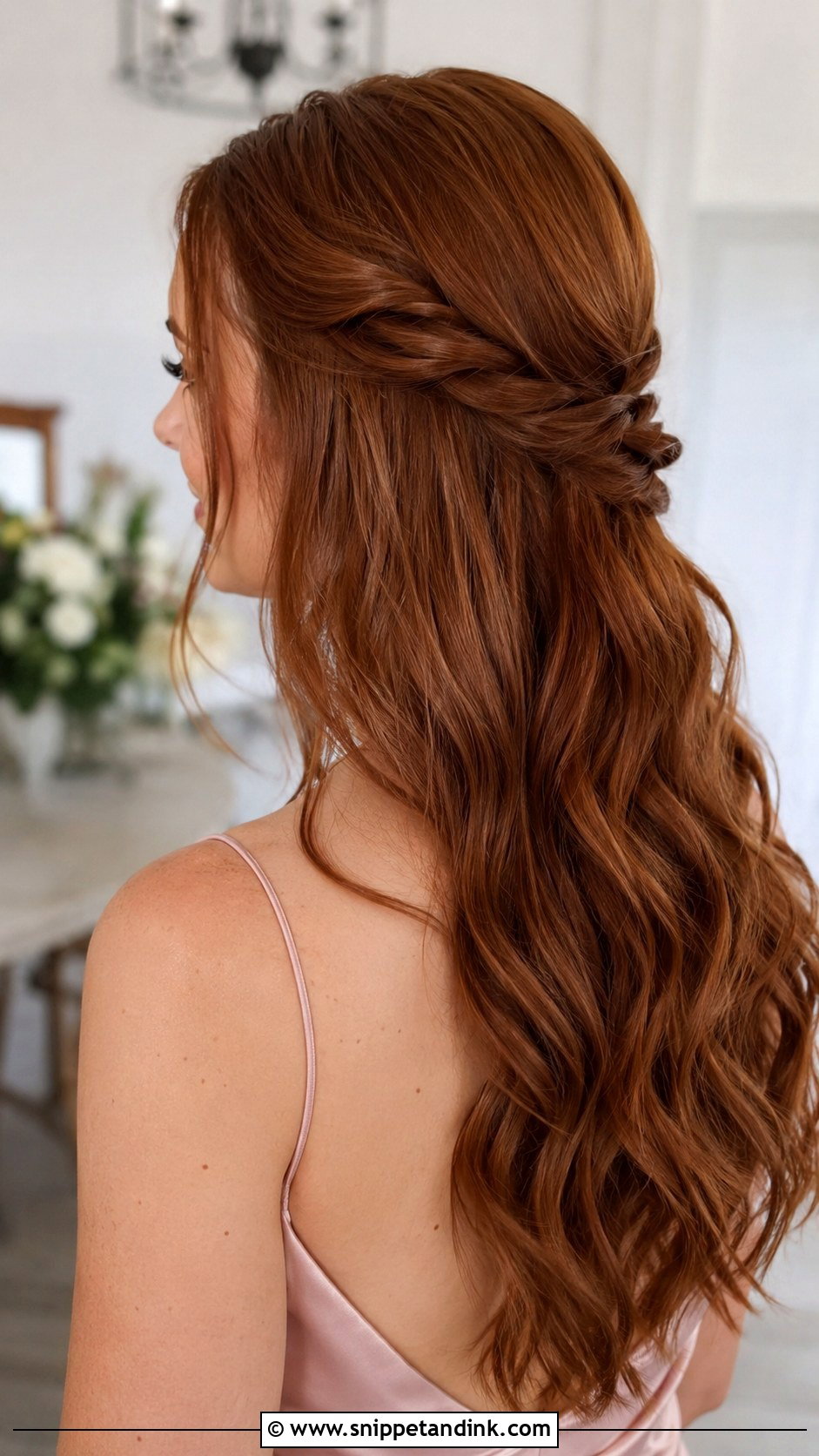 Half Up Half Down Bridesmaid Hair With Twists - Snippet and Ink - 20 Bridesmaid Hair Inspo Half Up Half Down Ideas