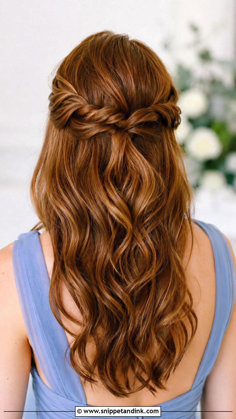 Half Up Half Down Bridesmaid Hair With Twists - Snippet and Ink - 20 Bridesmaids Hair Half Up Half Down Ideas