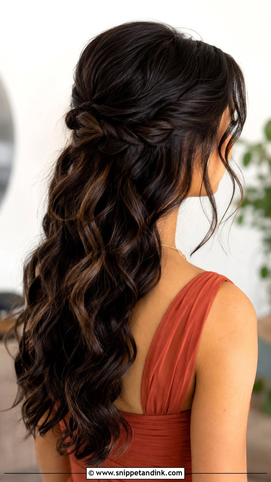 Half Up Half Down Bridesmaid Hair With Twists - Snippet and Ink - 20 Half Up Half Down Bridesmaid Hair Long Ideas