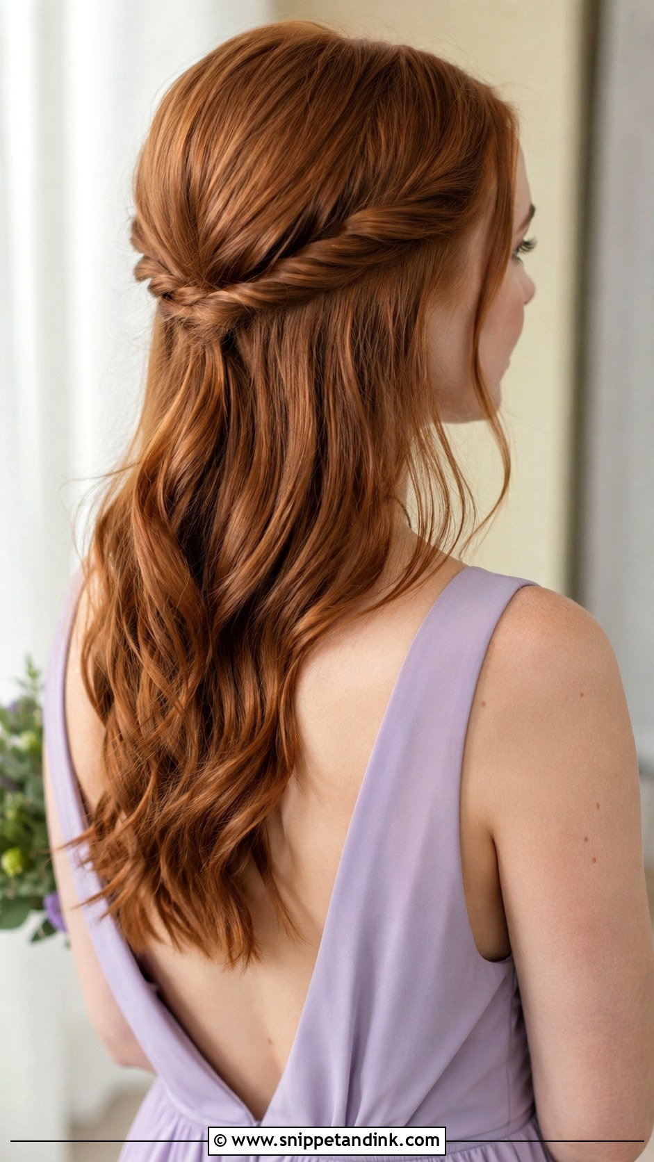 Half Up Half Down Bridesmaid Hair With Twists - Snippet and Ink - 30 Bridesmaids Half Up Half Down Hairstyles