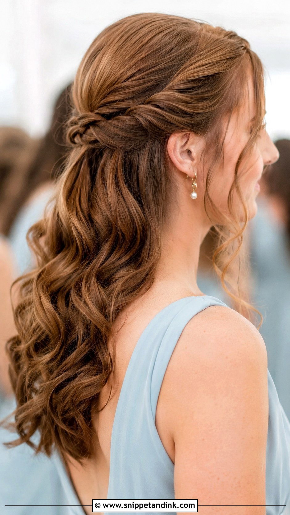 Half Up Half Down Bridesmaid Hair With Twists - Snippet and Ink - 20 Bridesmaid Hair Half Up Half Down Medium Length Ideas