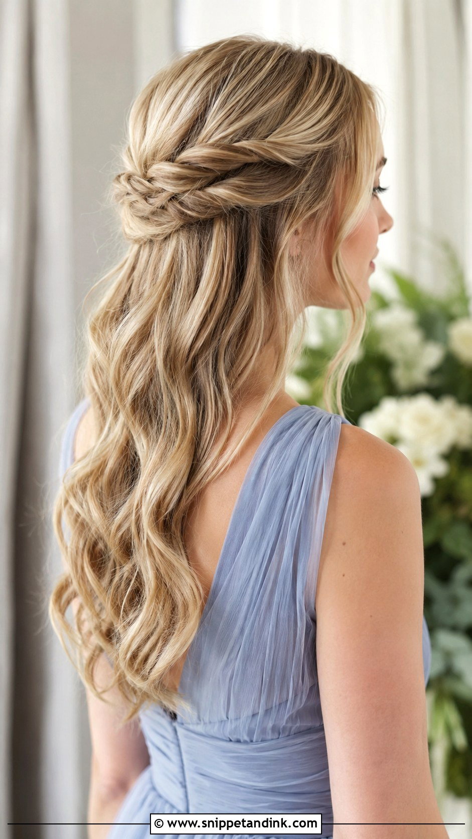Half Up Half Down Bridesmaid Hairdo - Snippet and Ink - 20 Hairdo for Bridesmaid Ideas