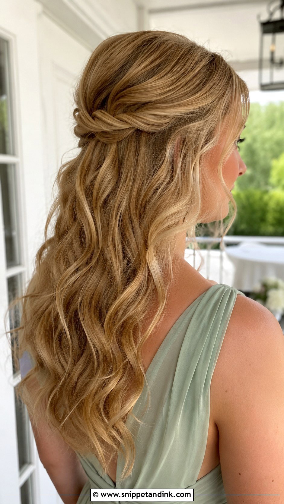 Half Up Half Down Bridesmaid Hairstyle - Snippet and Ink - 30 Bridesmaid Hairstyles for Long Hair