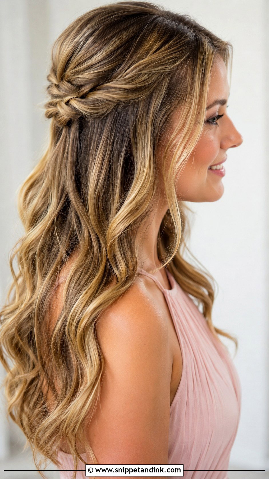 Half Up Half Down Bridesmaid Hairstyle - Snippet and Ink - 30 Hairstyle for Bridesmaid Ideas