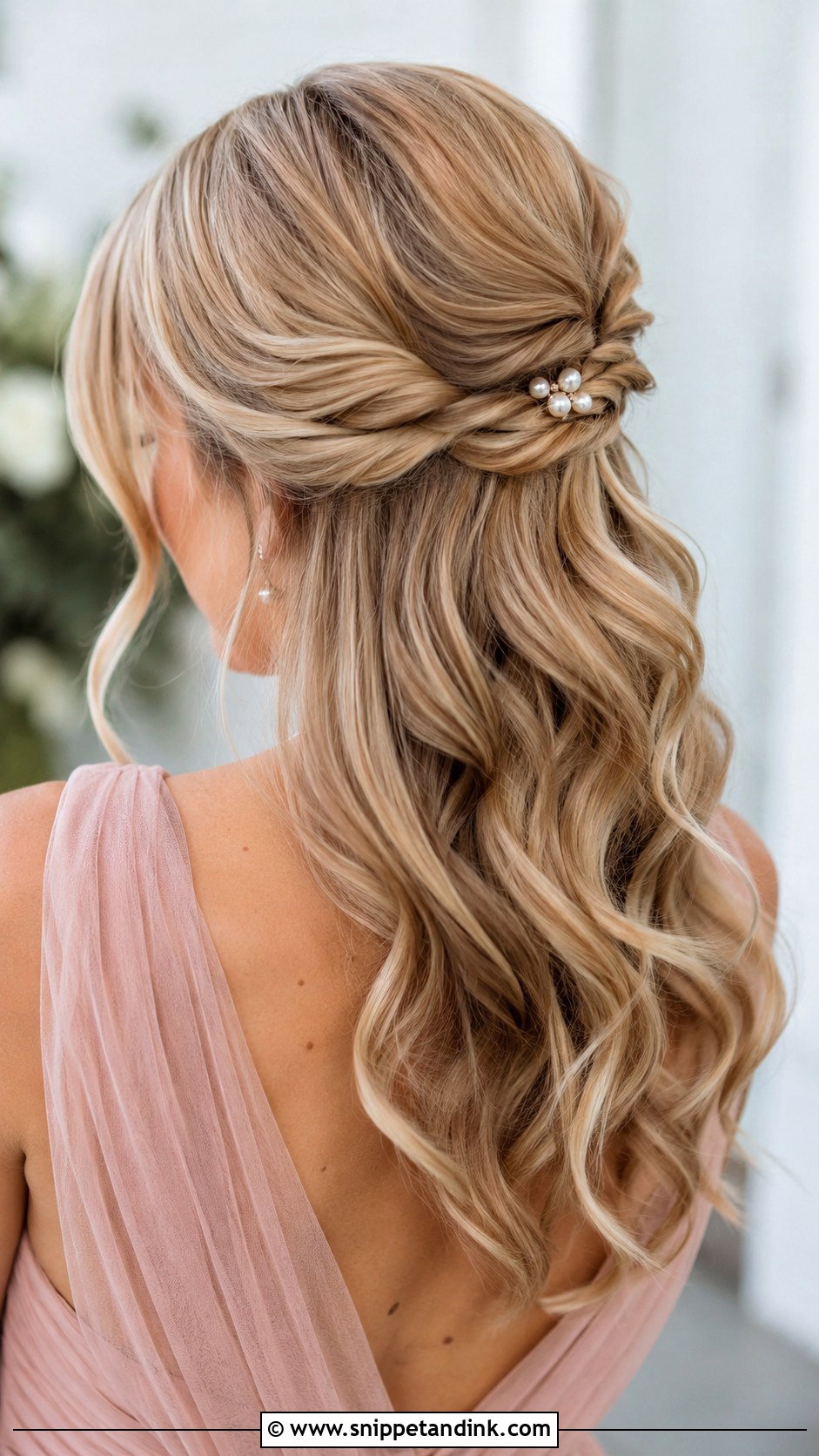 Half Up Half Down Bridesmaid Hairstyle - Snippet and Ink - 20 Cute Wedding Hairstyles Bridesmaid