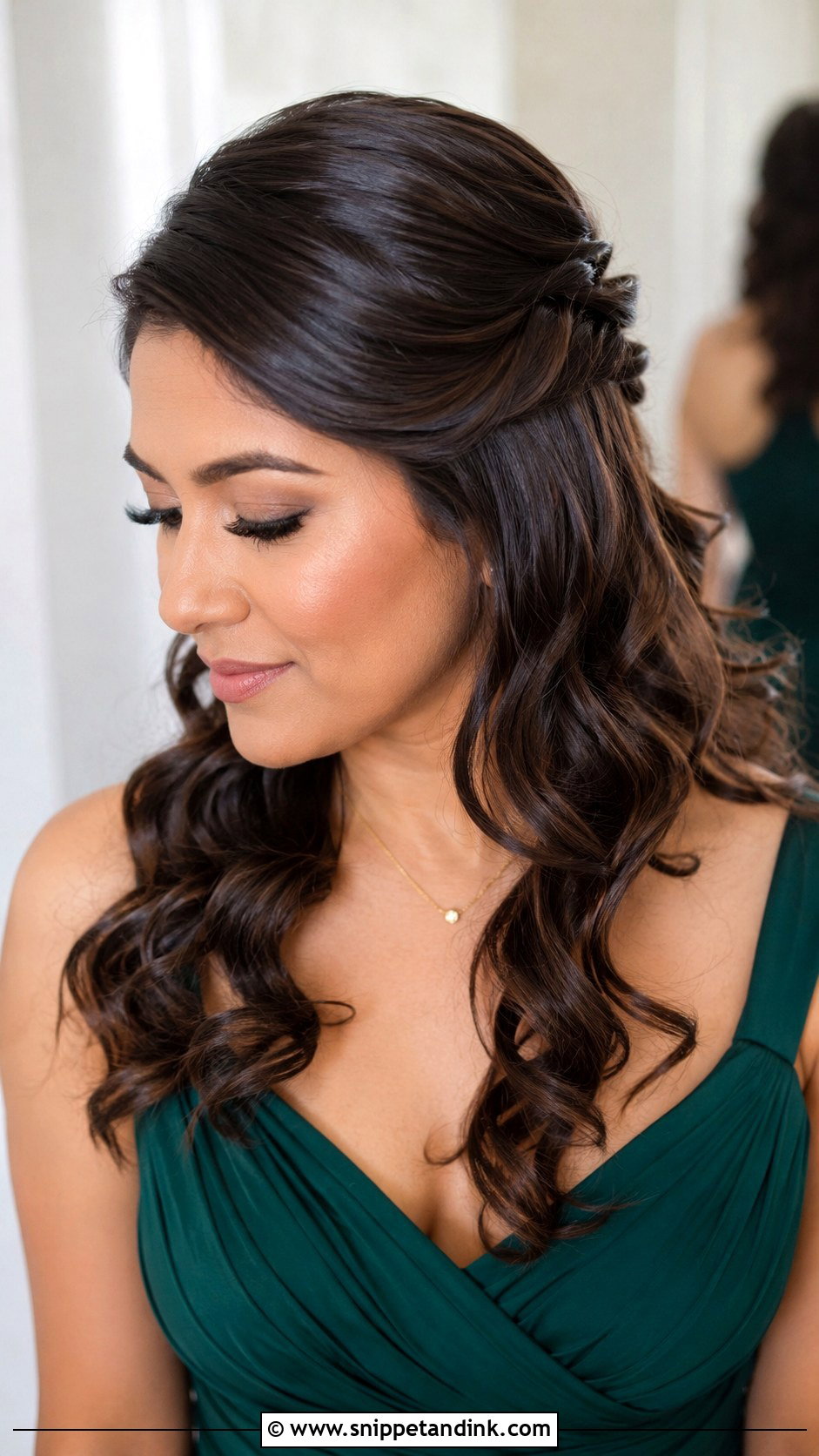 Half Up Half Down Bridesmaid Side Part - Snippet and Ink - 20 Bridesmaid Hairstyles Half Up Half Down Medium Length