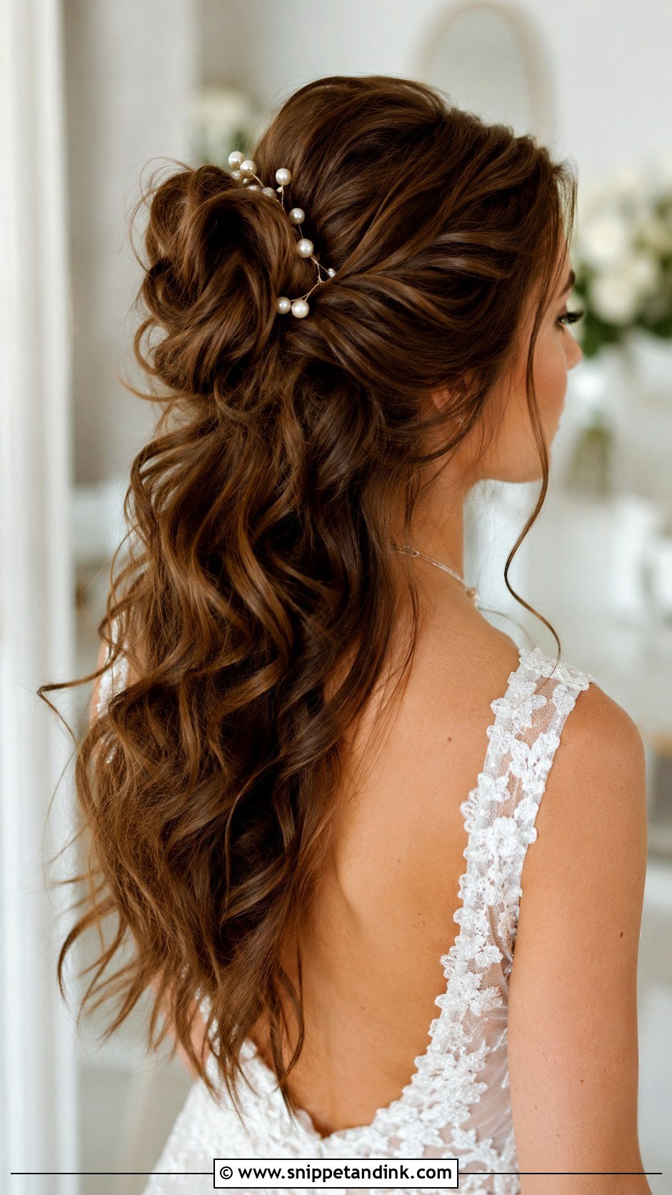 Half Up Half Down Bun Style - Snippet and Ink - 20 Half-Up Half-Down Wedding Hair Styles