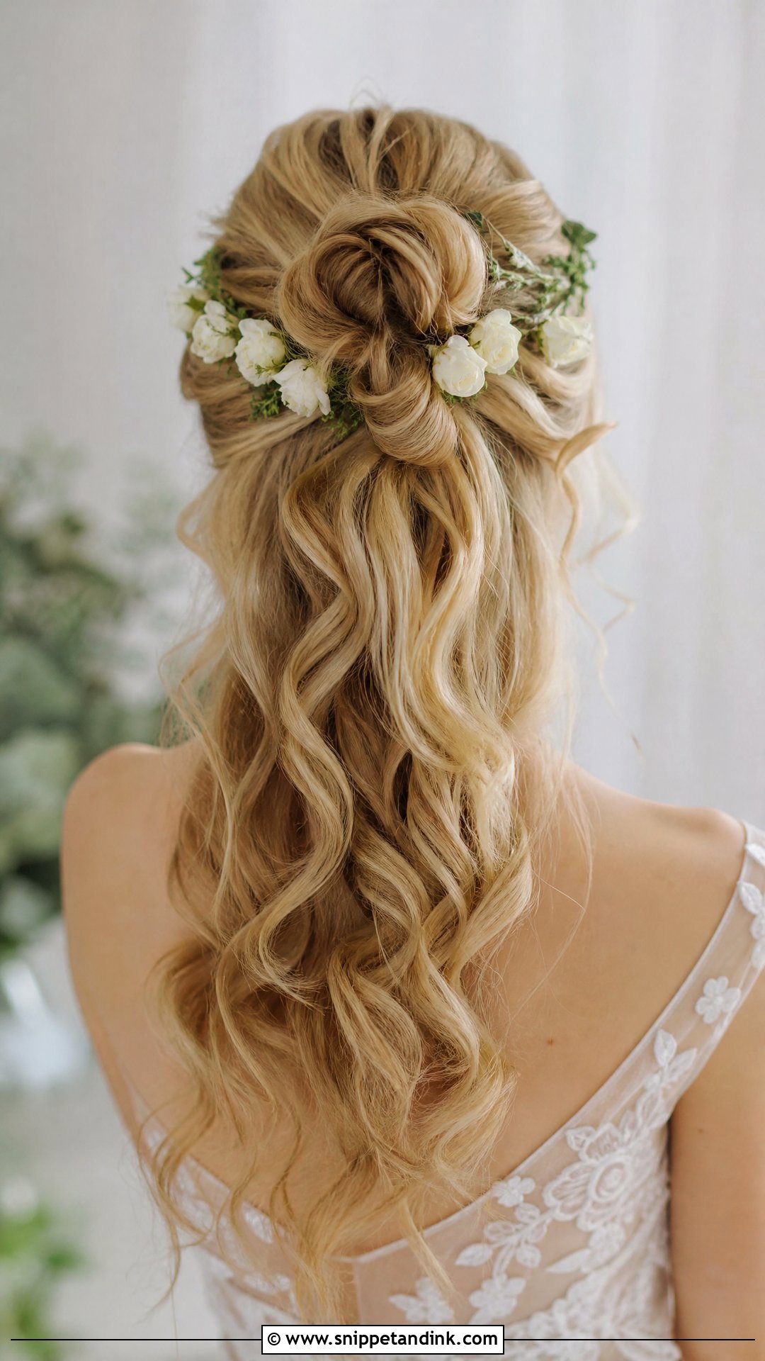 Half Up Half Down Bun for Wedding - Snippet and Ink - 20 Hair Bun for Wedding Ideas