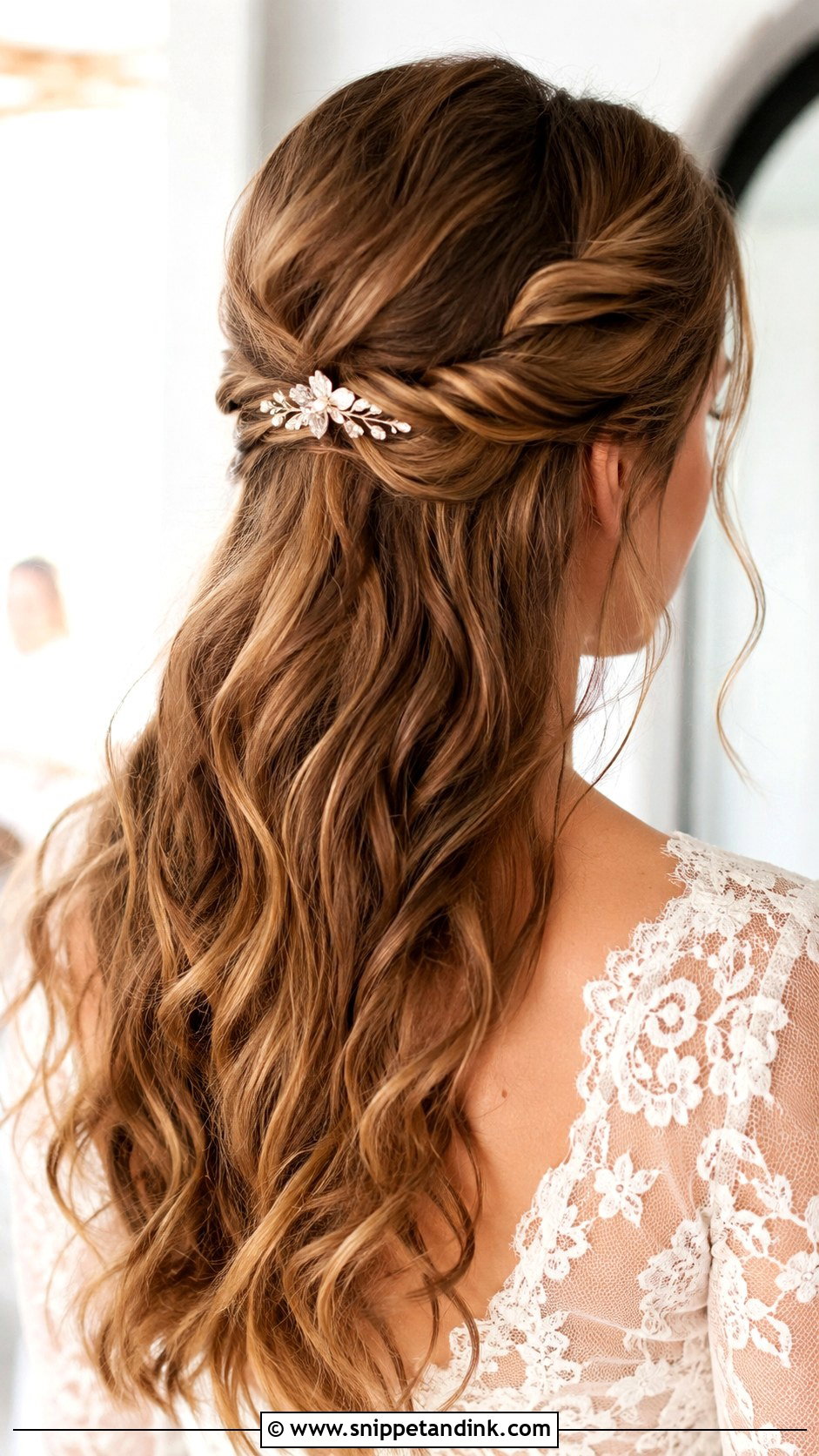 Half Up Half Down Civil Wedding Hairstyle - Snippet and Ink - 25 Civil Wedding Hairstyle Ideas