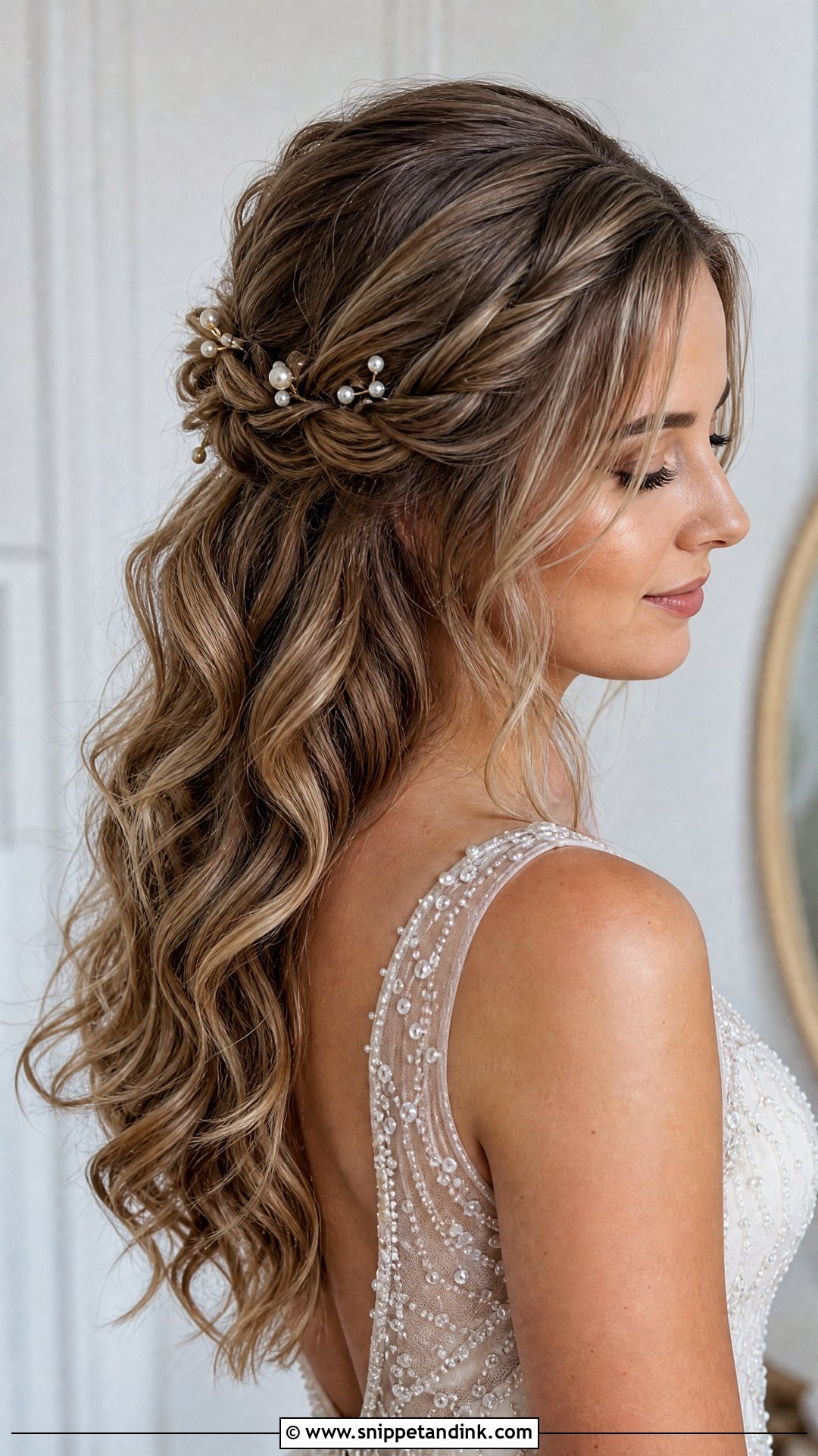 Half Up Half Down Curls - Snippet and Ink - 20 Bridal Curls Down
