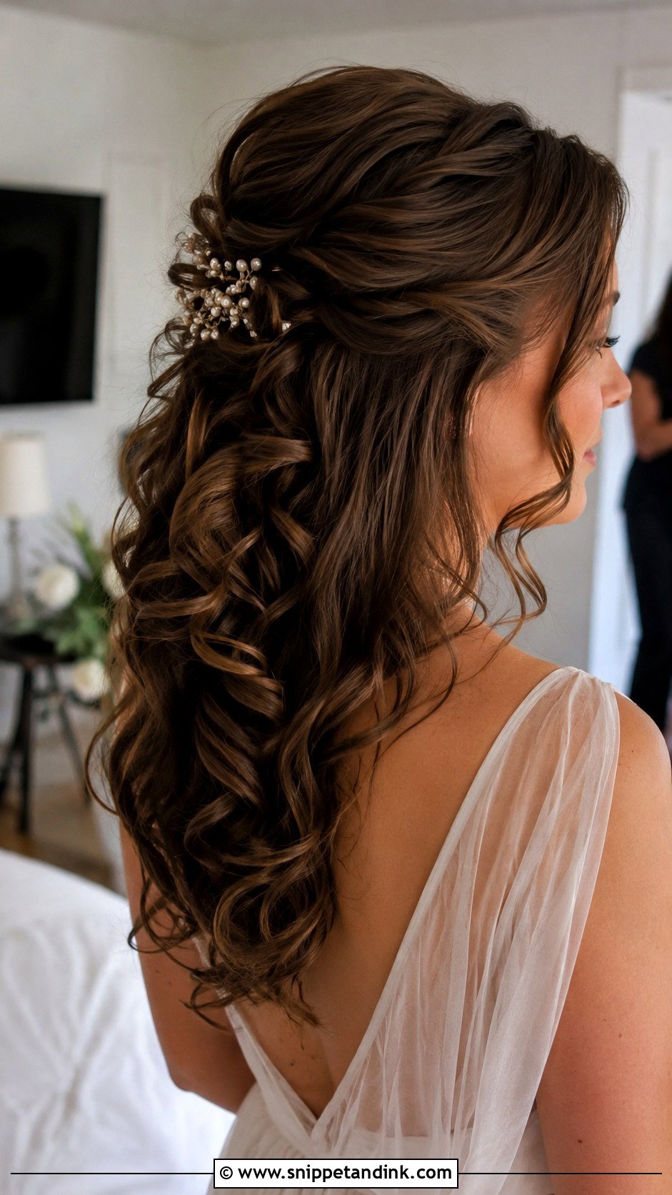 Half Up Half Down Curls - Snippet and Ink - 20 Marriage Hair Styles