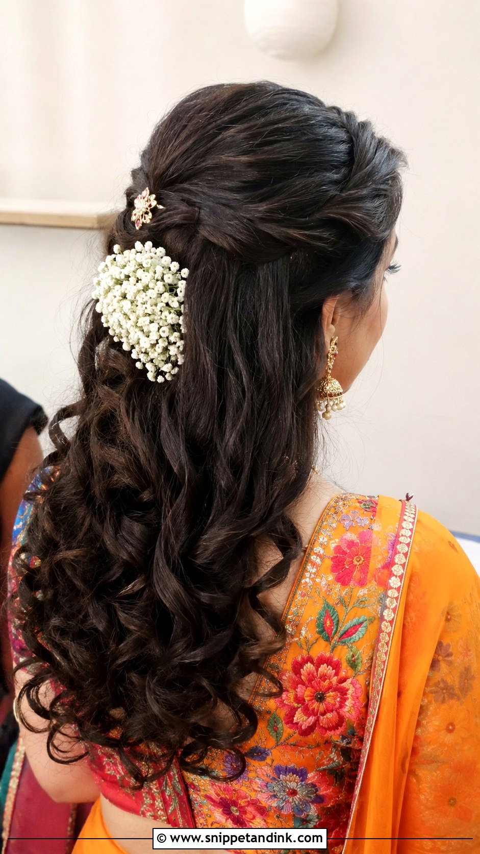 Half Up Half Down Curls - Snippet and Ink - 25 Dholki Hairstyles