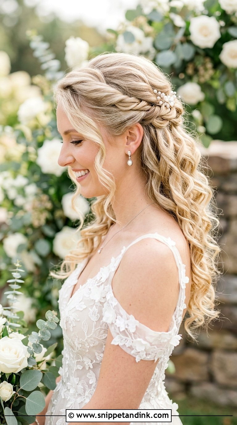 Half Up Half Down Curls - Snippet and Ink - 20 Bridal Hair Curls