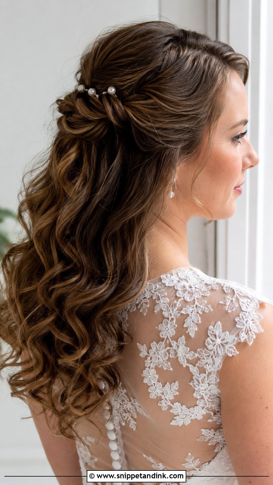 Half Up Half Down Curls - Snippet and Ink - 25 Wedding Hair Curls