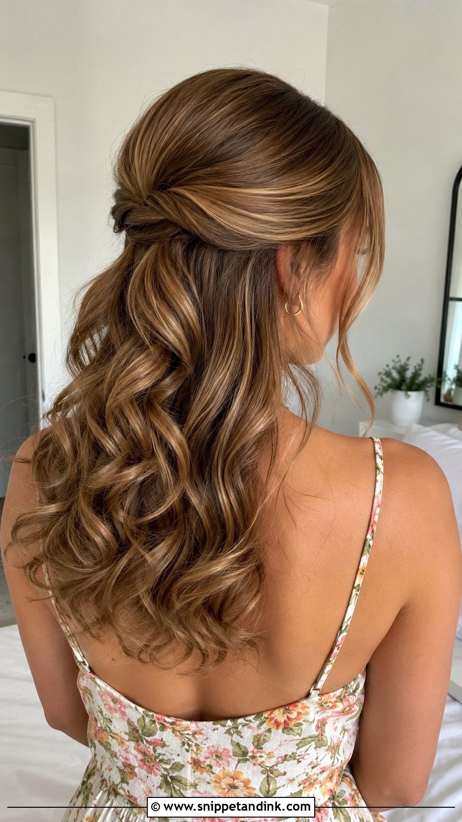 Half Up Half Down Curls - Snippet and Ink - 35 Wedding Guest Hair Ideas