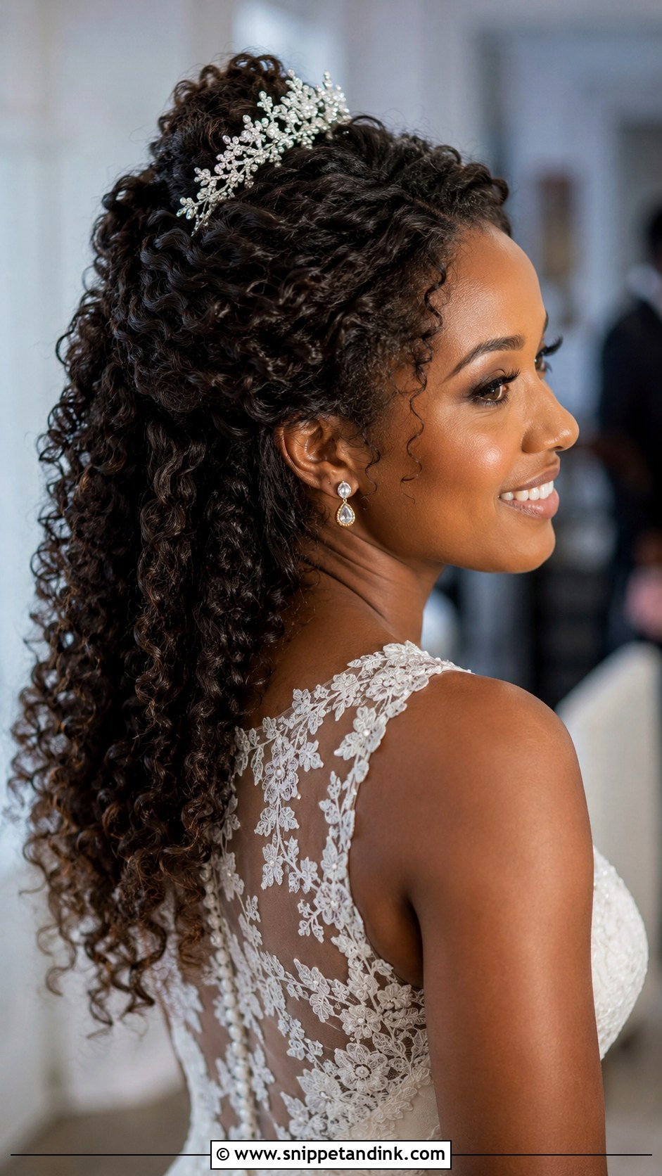 Half Up Half Down Curls - Snippet and Ink - 20 Bridal Natural Hairstyles