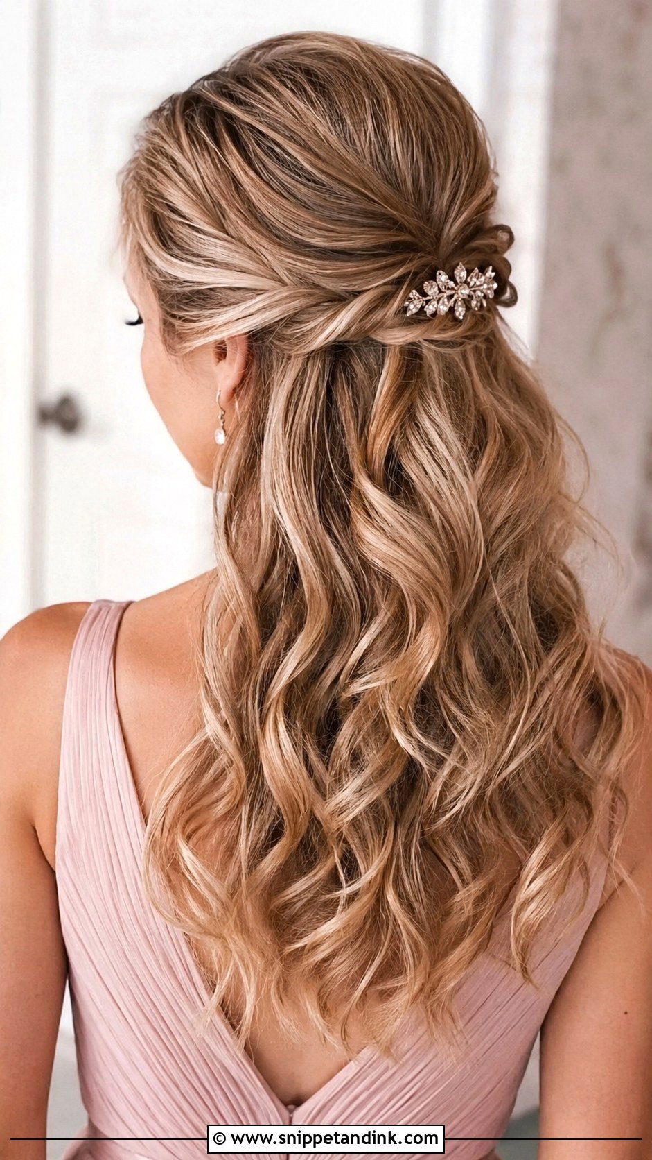 Half Up Half Down Curls For Brothers Wedding - Snippet and Ink - 20 Hairstyles for Brothers Wedding