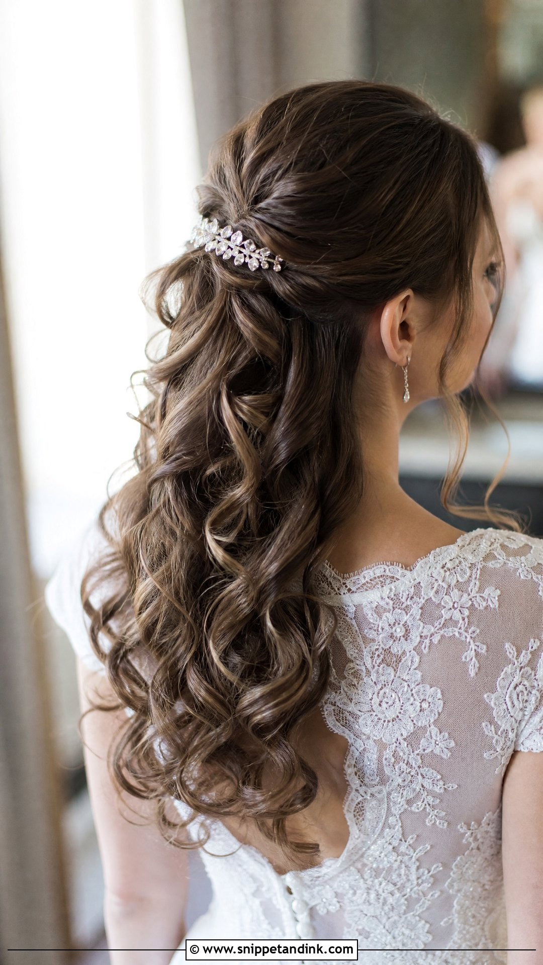 Half Up Half Down Curls Wedding Hair - Snippet and Ink - 20 Wedding Hairstyles Down Curls