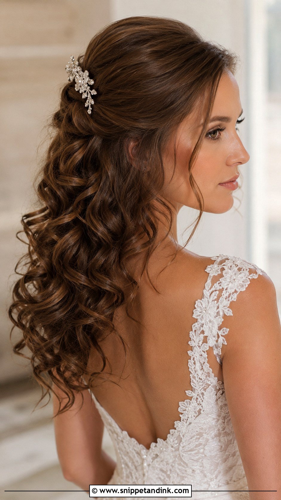 Half Up Half Down Curls for Wedding - Snippet and Ink - 25 Wedding Hair Down with Curls