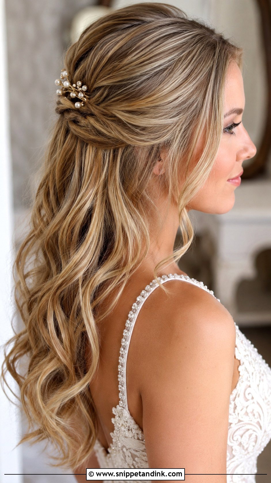 Half Up Half Down Engagement Hairstyle - Snippet and Ink - 20 Bridal Hairstyle for Engagement Ideas