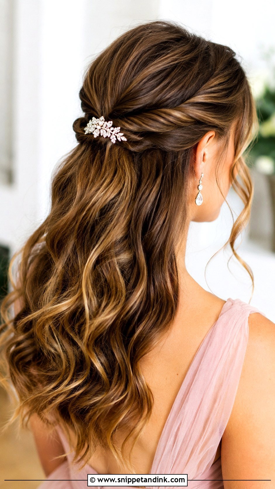 Half Up Half Down Engagement Hairstyle - Snippet and Ink - 20 Hairstyle for Engagement Look Ideas