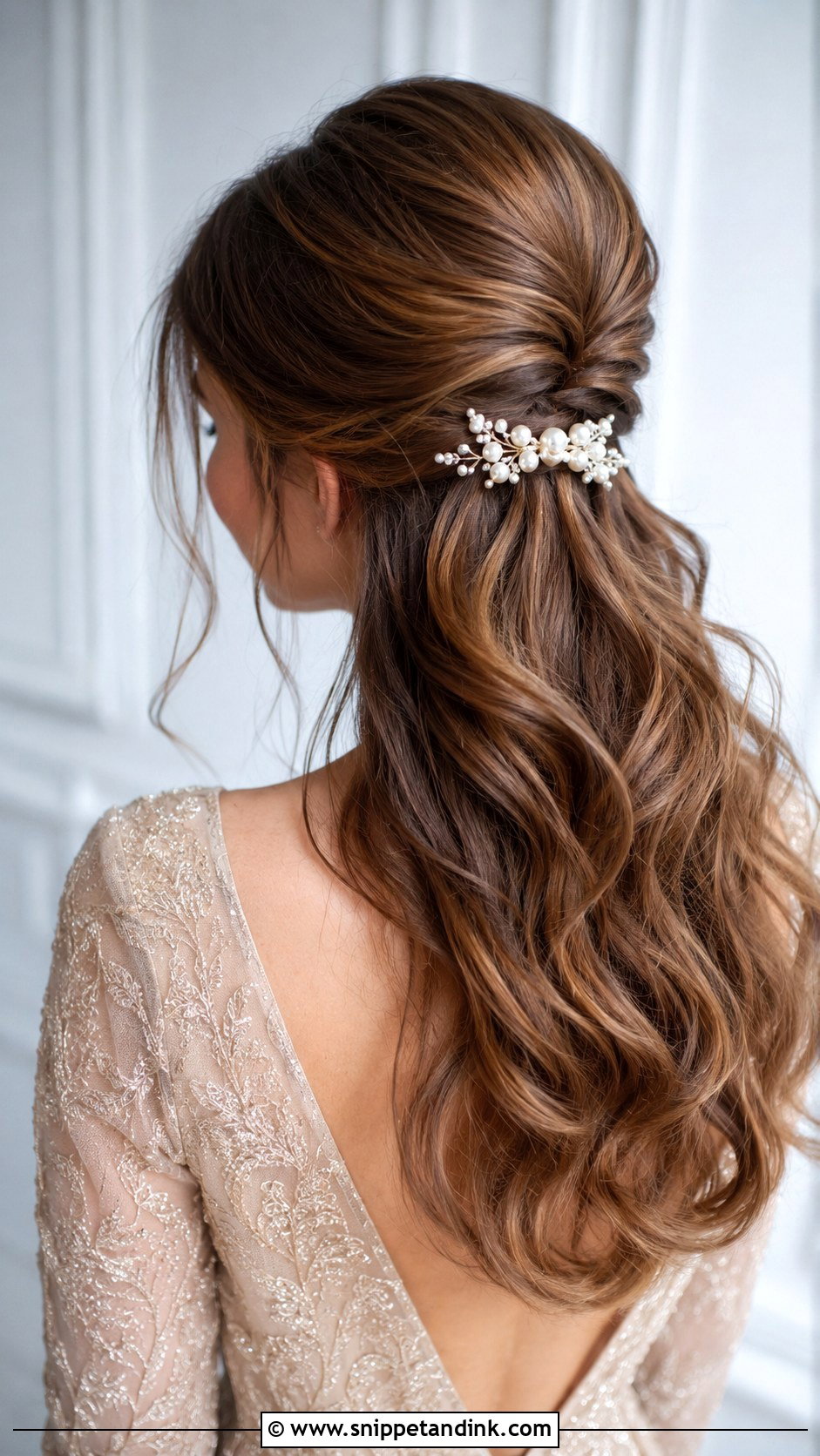 Half Up Half Down Engagement Hairstyle - Snippet and Ink - 25 Hair Styles for Engagement
