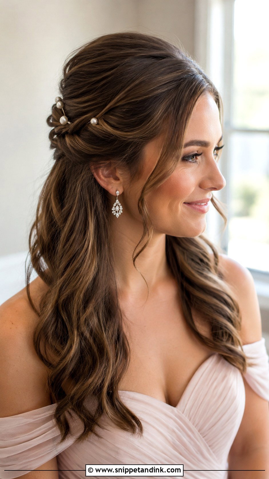 Half Up Half Down Engagement Hairstyle - Snippet and Ink - 15 Hair Do for Engagement Ideas