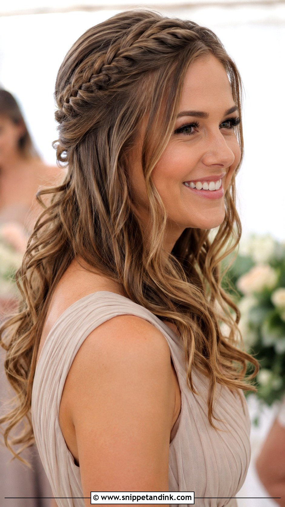 Half Up Half Down Fishtail Braid For Medium Hair - Snippet and Ink - 20 Wedding Hairstyles Half Up Half Down Medium Length Bridesmaid Hair