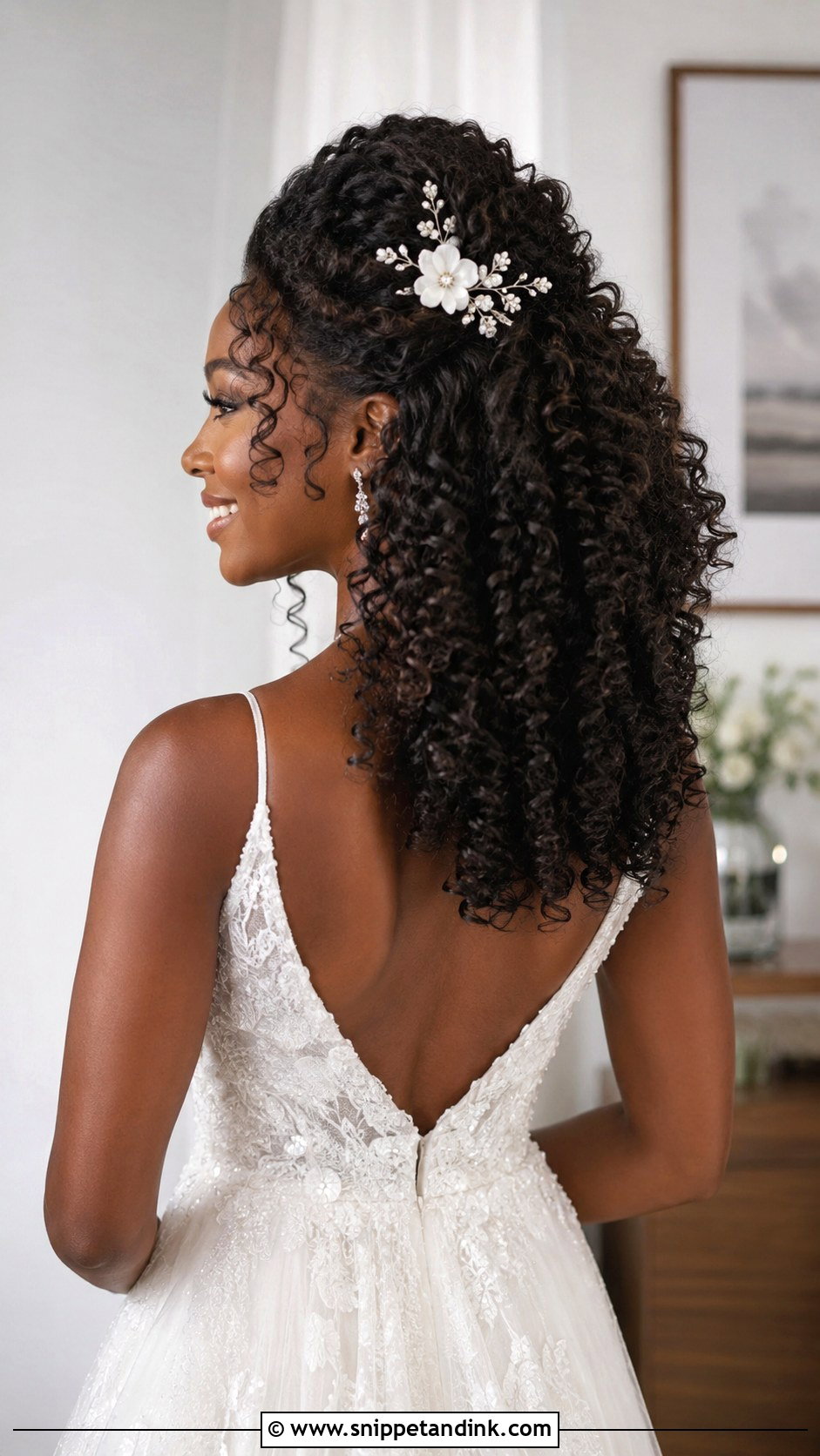 Half Up Half Down For Curly Hair - Snippet and Ink - 35 Half-Up Half-Down Wedding Hairstyles