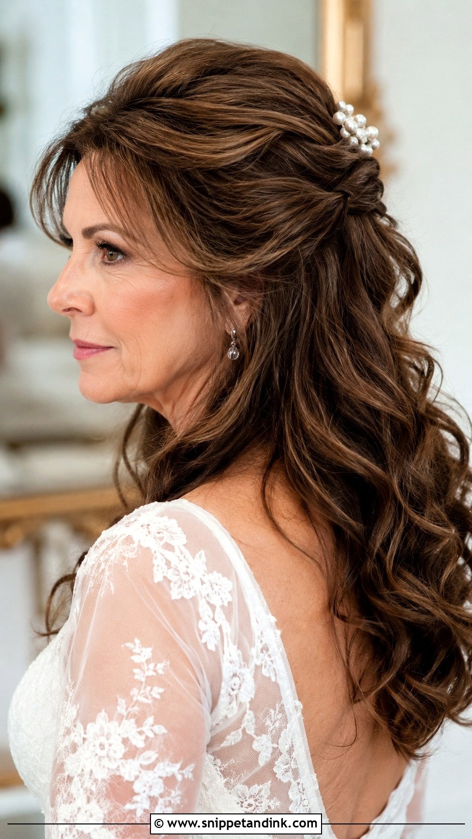 Half Up Half Down For Older Bride - Snippet and Ink - 15 Older Bride Hairstyles