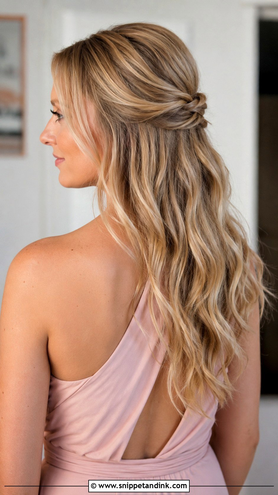 Half Up Half Down For One Shoulder Dress - Snippet and Ink - 20 Bridesmaid Hairstyles One Shoulder Dress